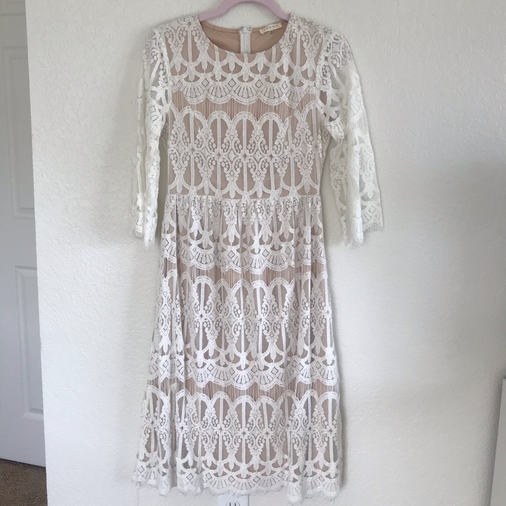 bohme White/cream lace dress